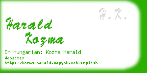 harald kozma business card